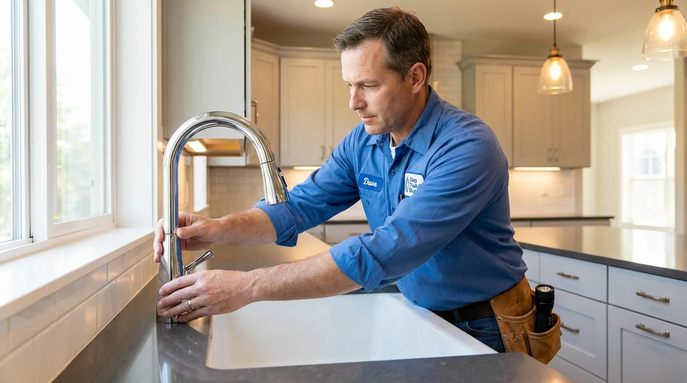 Kitchen faucet installation by Johns Plumbing LLC in Delmar